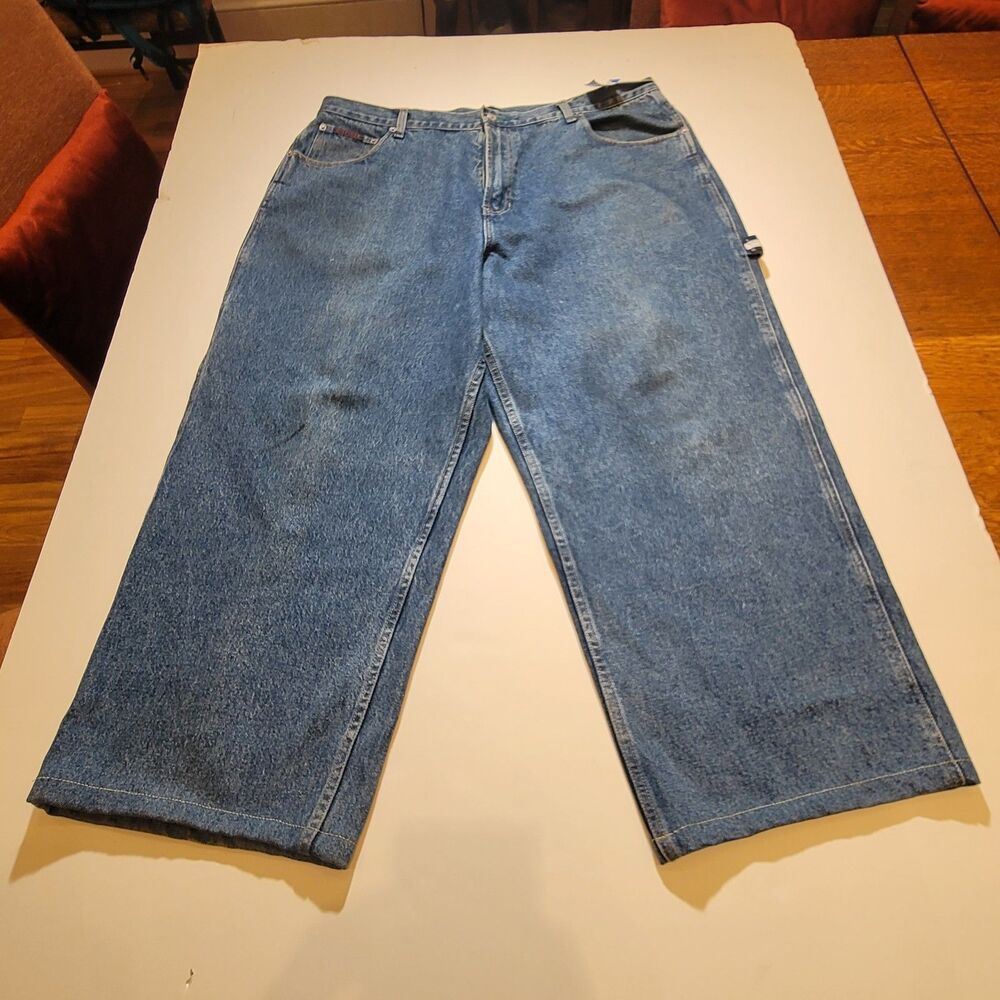 Vintage Tommy Hilfiger Baggy Wide Leg Carpenter Jeans 2000 Y2K Mens Size 42x34